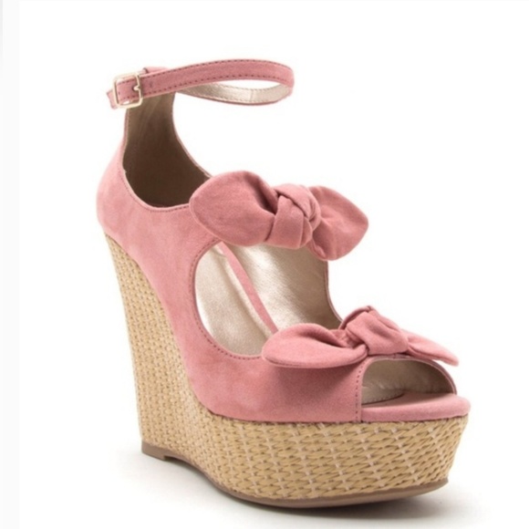 💖  last 10 💗Pink  SUEDE BOW ANKLE STRAP - Picture 5 of 7